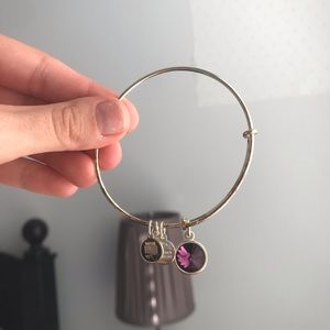 Alex and Ani amethyst February silver bracelet